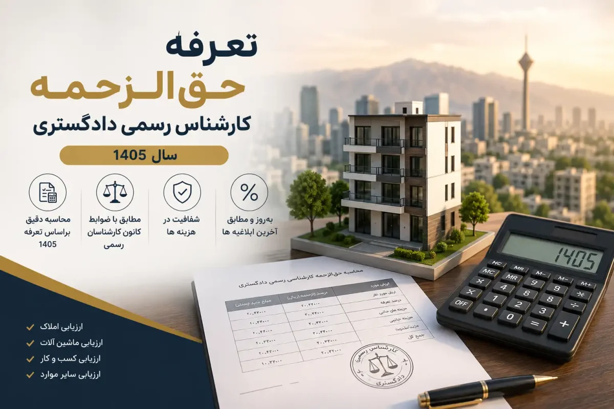 تعرفه دستمزد کارشناسان 1405 دادگستری