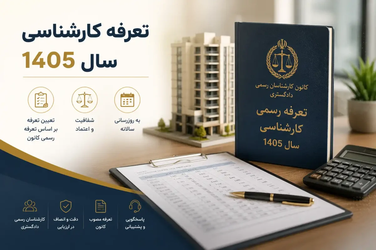 تعرفه دستمزد کارشناسان رسمی دادگستری 1405 تعرفه جدید